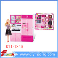 beautiful girl pink plastic kitchen toy set with light and music